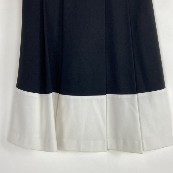 Calvin Klein Sleeveless Black with White Hem Fitted Midi Cocktail Sheath Dress - Picture 11 of 15